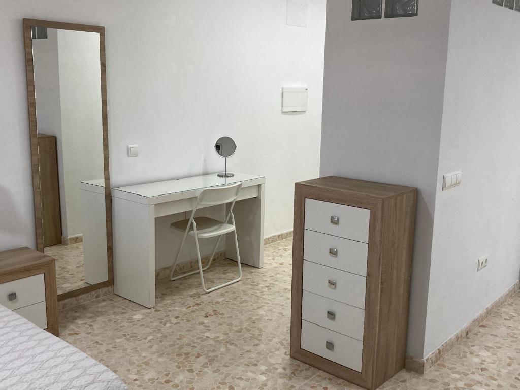 Posteľ alebo postele v izbe v ubytovaní Apartamento Mirador del Tinto centro ciudad