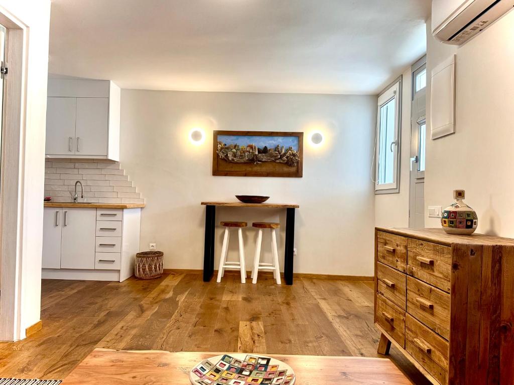Kuchyň nebo kuchyňský kout v ubytování Merriam mykonos town