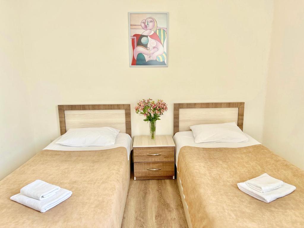 Postel nebo postele na pokoji v ubytování Hotel Mireosi