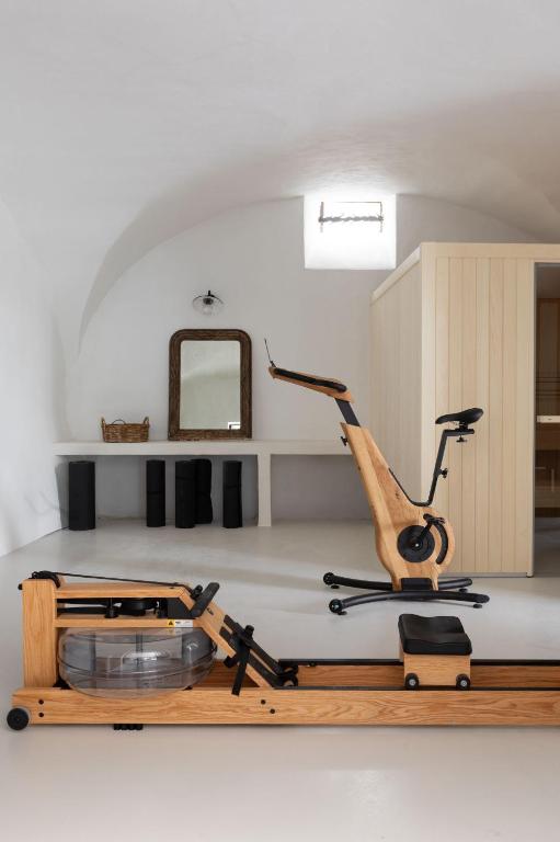 Fitness centrum a/nebo fitness zařízení v ubytování Pantoufle