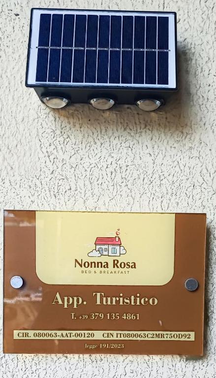Certifikát, hodnocení, plakát nebo jiný dokument vystavený v ubytování nonna rosa