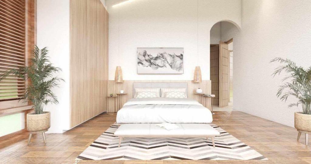 Postel nebo postele na pokoji v ubytování Overthemoon Luxury Pool Villas