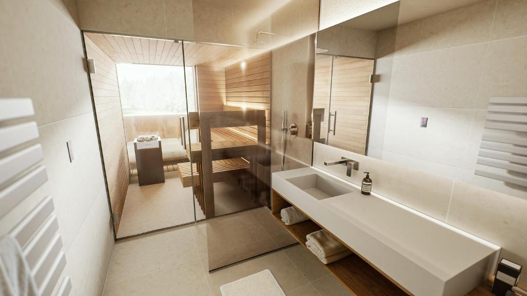 Koupelna v ubytování Ferienhotel Iris