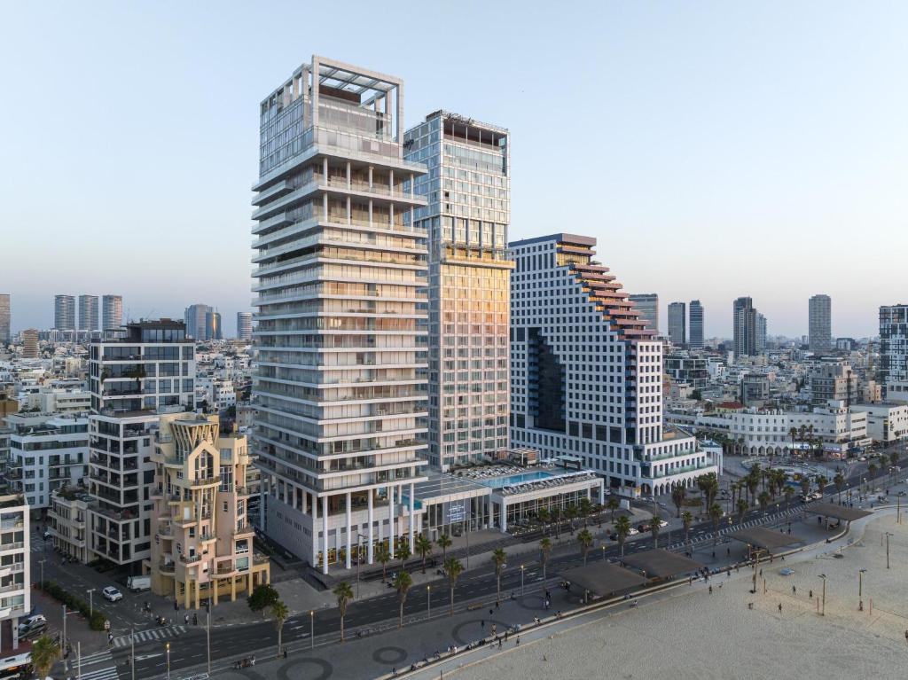 Nespecifikovaný výhled na destinaci Tel Aviv nebo výhled na město při pohledu z hotelu