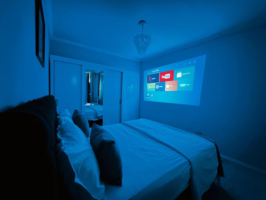 Postel nebo postele na pokoji v ubytování Pavilhão Egípcio