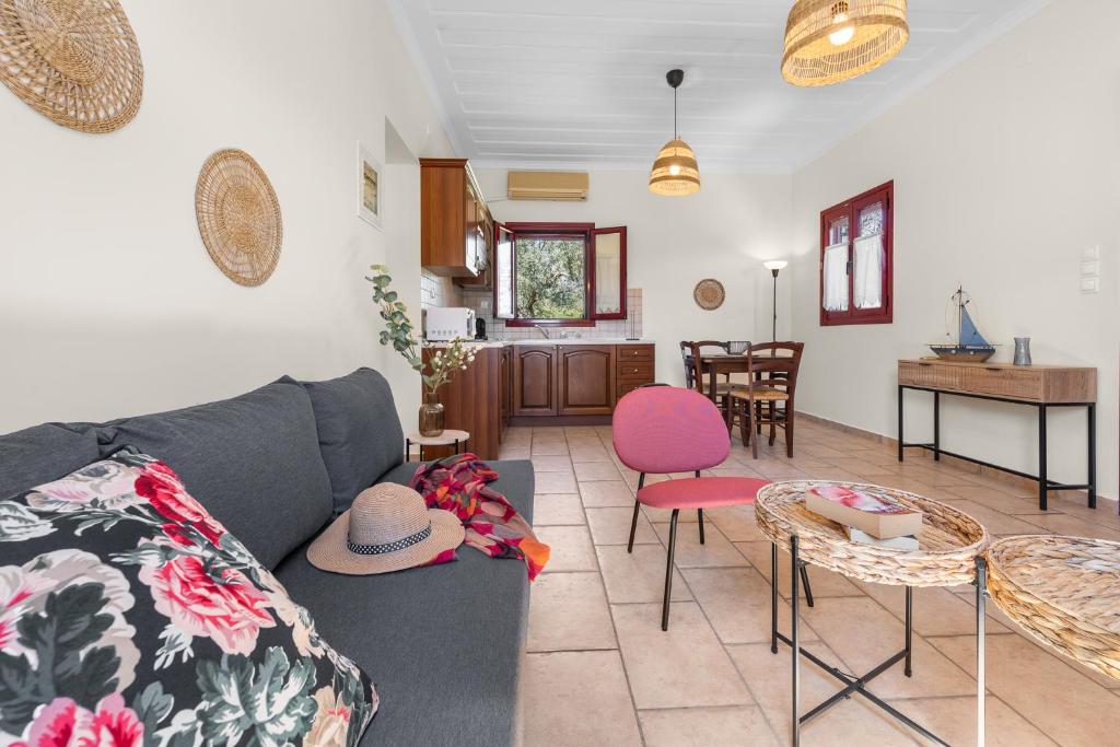 Posezení v ubytování A & G House Lefkada