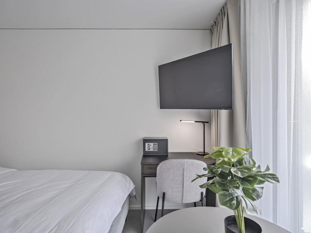 TV a/nebo společenská místnost v ubytování MOOI Apartments Grenchen
