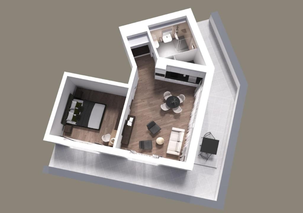 Půdorys ubytování MOOI Apartments Grenchen