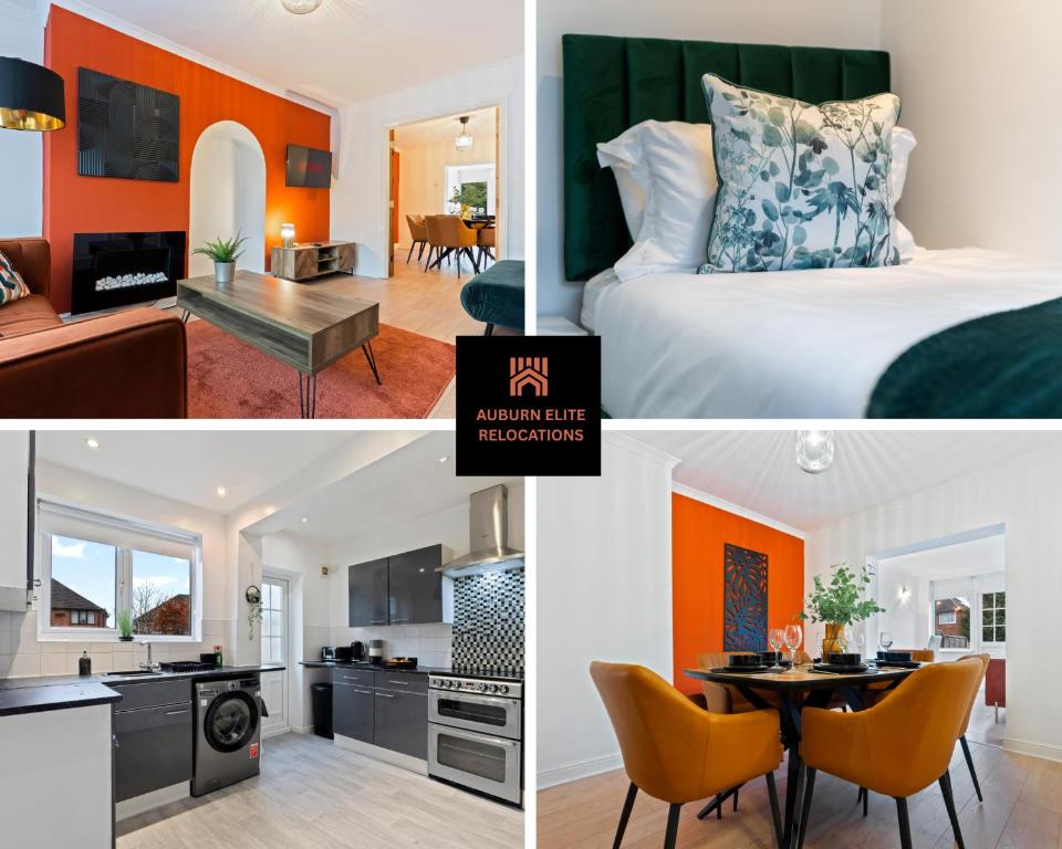 Kuchyň nebo kuchyňský kout v ubytování Modern 3 bedroom contractor house in Birmingham B23 with free parking and WiFi