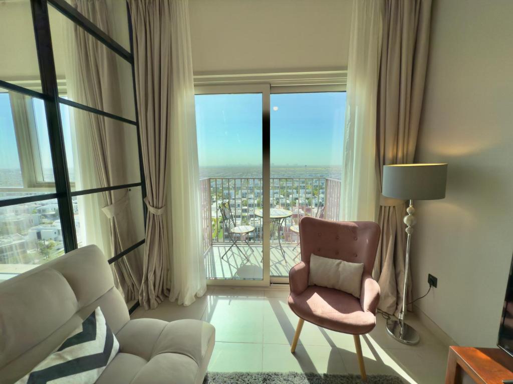 Posezení v ubytování Modern flat in Dubai Hills