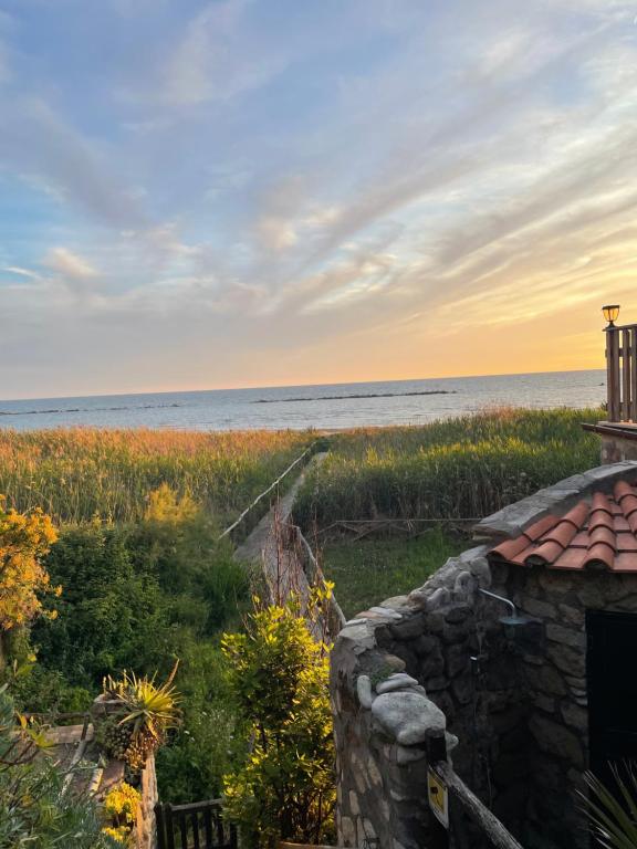 a view of the ocean from a house at Restart Accommodations Nerone in Anzio