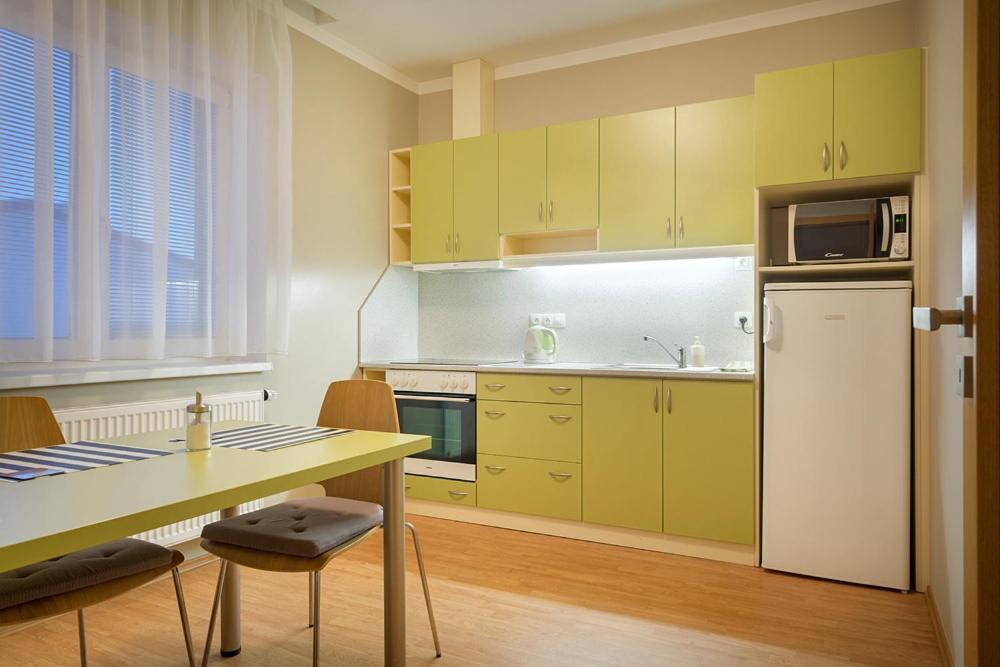 Kuchyň nebo kuchyňský kout v ubytování Apartmány Abacie