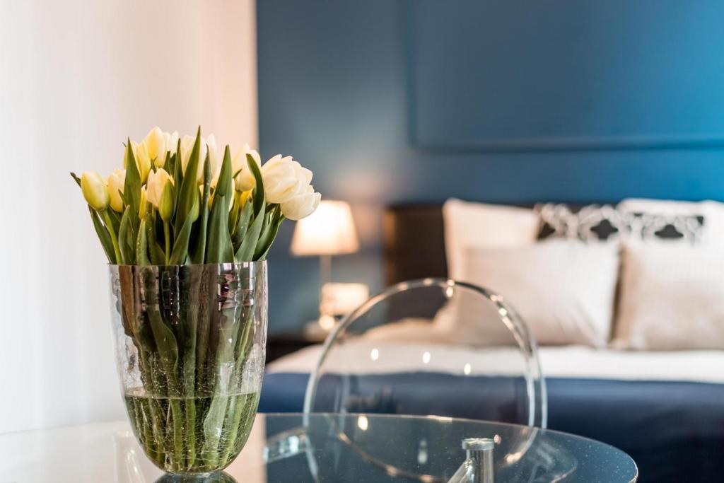 Posteľ alebo postele v izbe v ubytovaní LivingRoom 1 self Check-in 24h