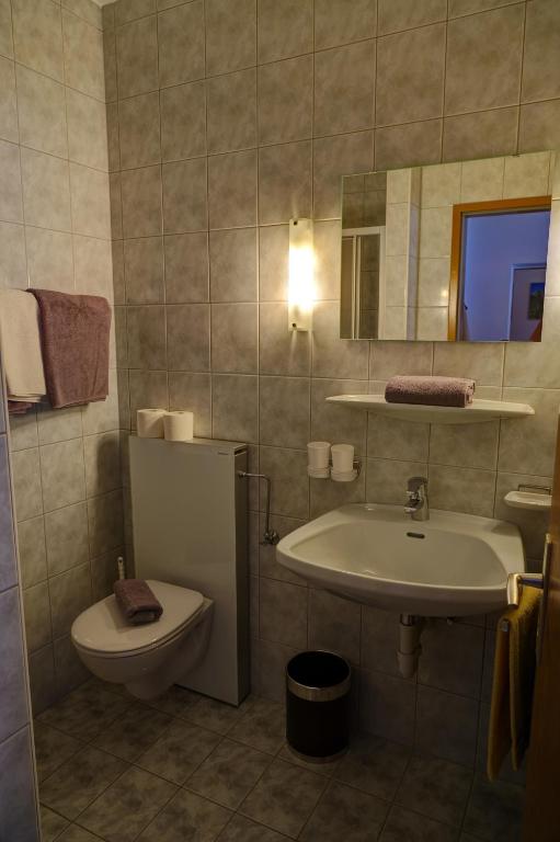 Koupelna v ubytování Ferienhotel Iris