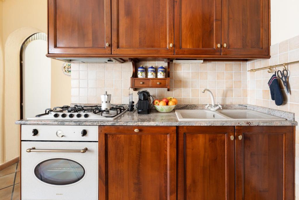 Kuchyň nebo kuchyňský kout v ubytování Residence Madamin