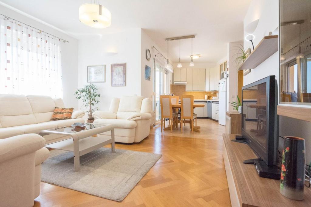 Televízia a/alebo spoločenská miestnosť v ubytovaní Spacious apartment on a great location -Apartment Kuhta