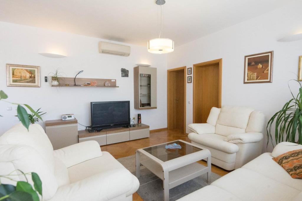 Televízia a/alebo spoločenská miestnosť v ubytovaní Spacious apartment on a great location -Apartment Kuhta