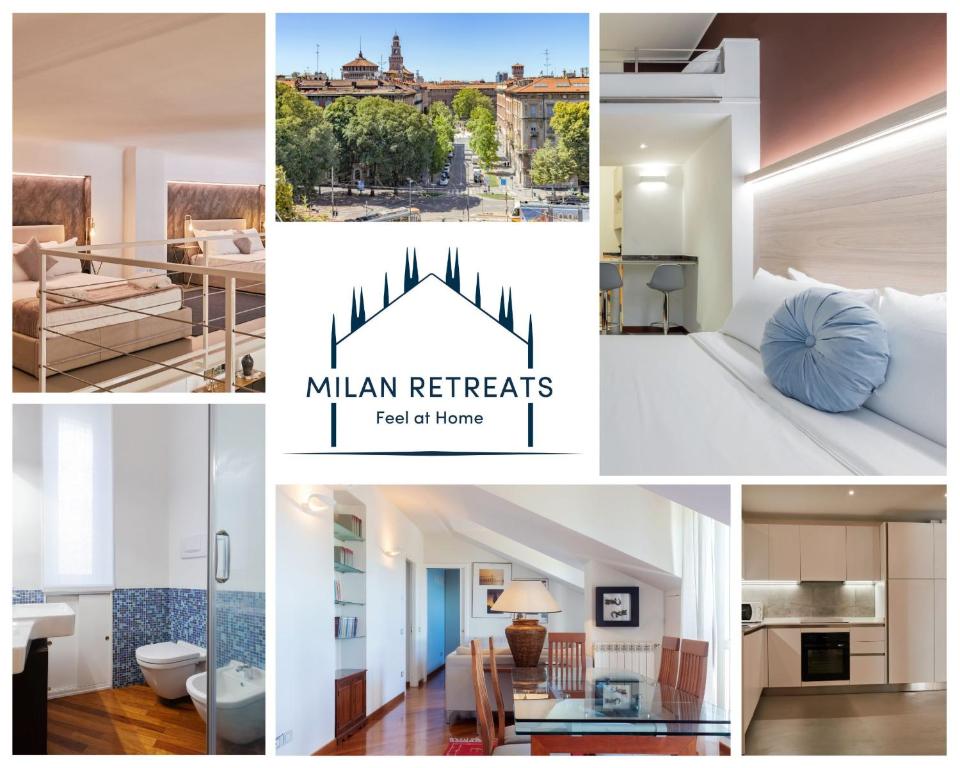 a collage of pictures of miami retreats hotel at home at Milan Retreats Brera in Milan