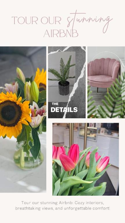 a collage of photos of flowers and a plant at Allan & Ella House in Perth