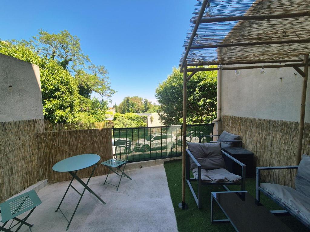 Balkón alebo terasa v ubytovaní Le Jungle Appart, centre ville Narbonne