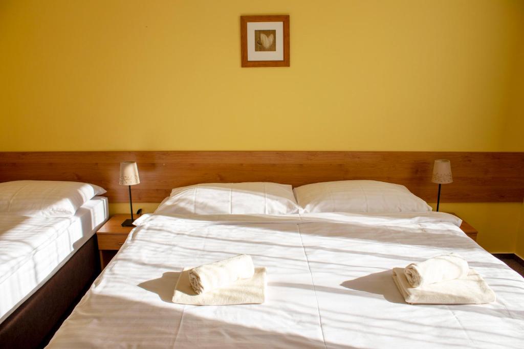 Postel nebo postele na pokoji v ubytování Penzión Bojnice