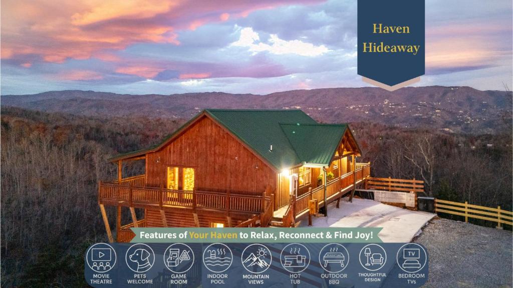 En generel udsigt til bjerge eller udsigt til bjerge taget fra feriehuset