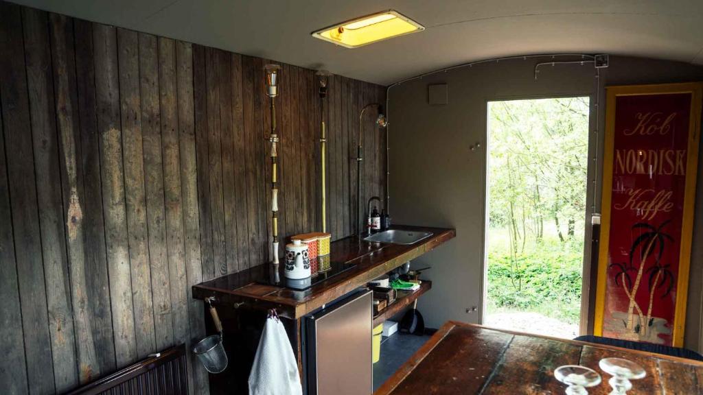 Köök või kööginurk majutusasutuses Krusmølle Glamping