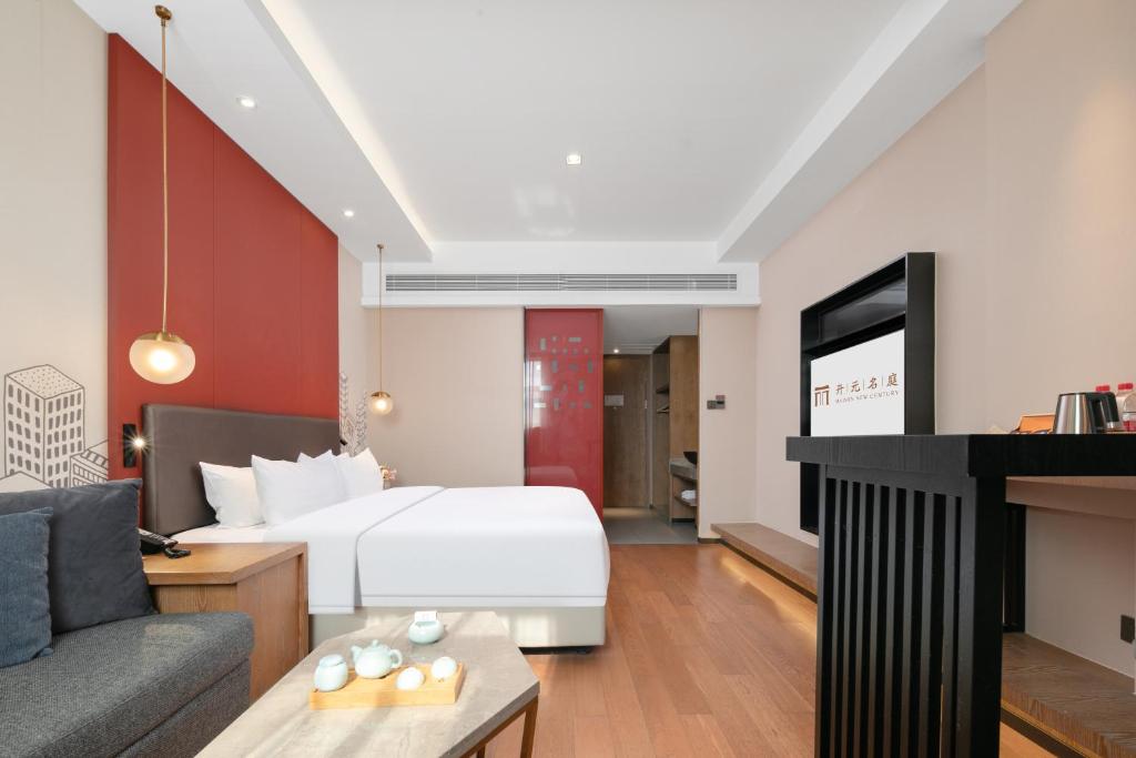 Posezení v ubytování Mansion New Century Hotel Chengdu Wuhou