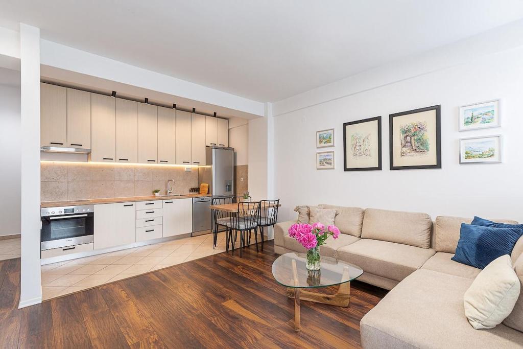 Kuchyň nebo kuchyňský kout v ubytování Flat N 5