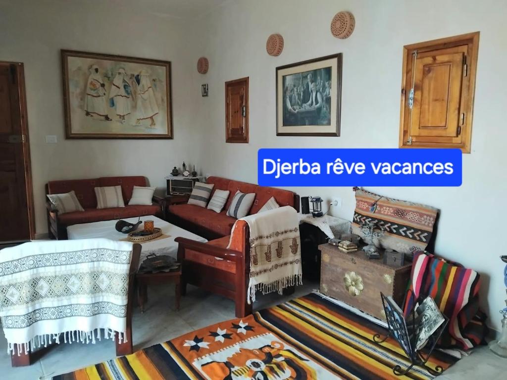 Posezení v ubytování Djerba Rêve Vacances Suite Omar