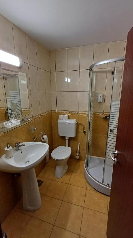 Koupelna v ubytování Hotel Concrete