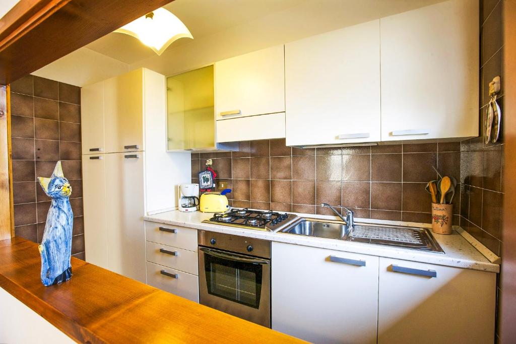 Kuchyň nebo kuchyňský kout v ubytování Residenz Roccolo