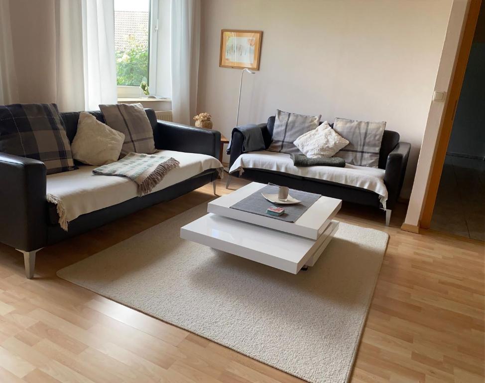 Χώρος καθιστικού στο Frisch Renoviertes Appartement In Osterbruch