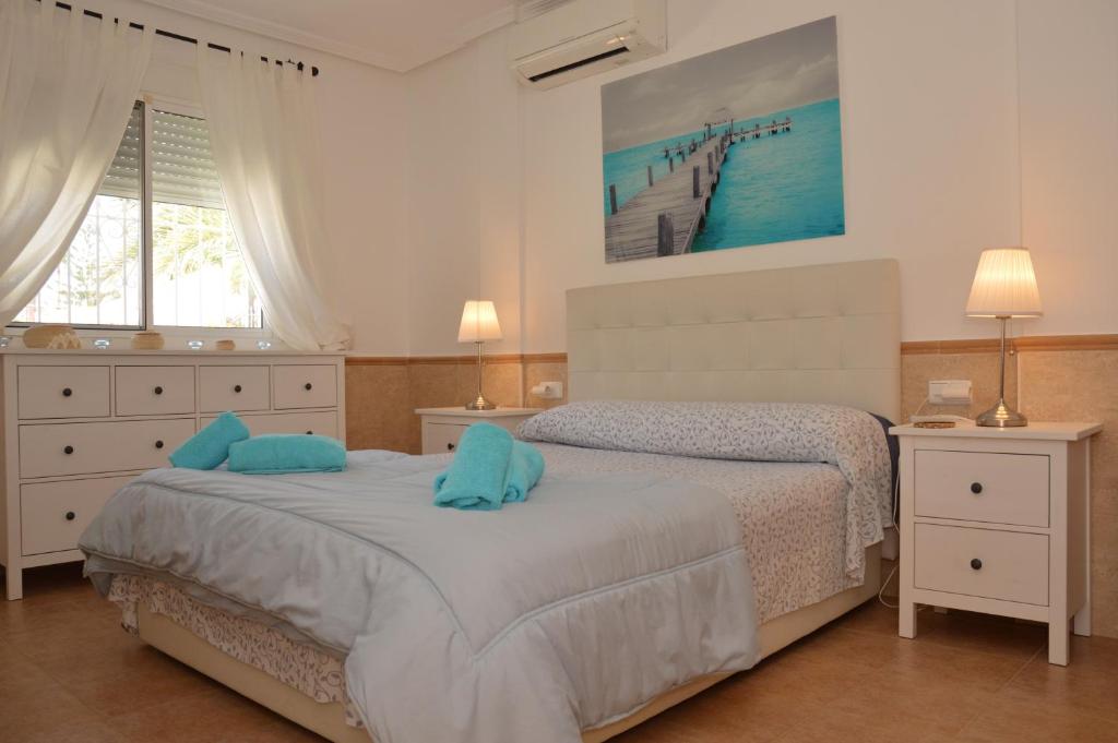 Postel nebo postele na pokoji v ubytování Ferienhaus Villa 3 A Mit Privatem Pool