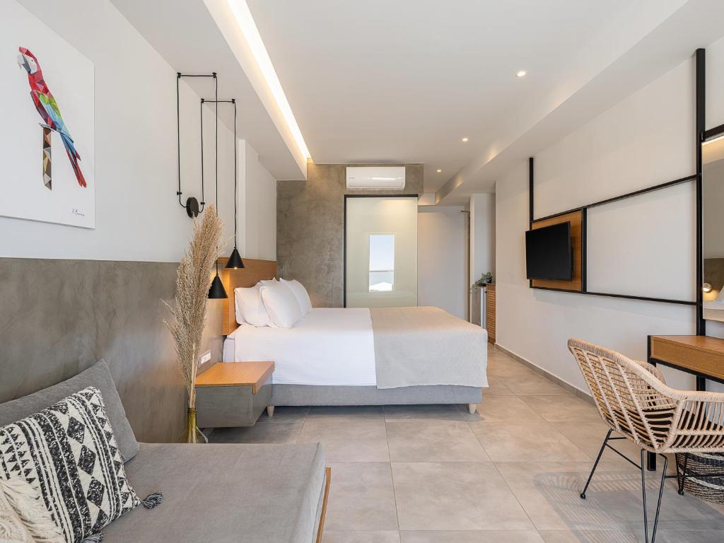 Postel nebo postele na pokoji v ubytování Alexia Beach Hotel