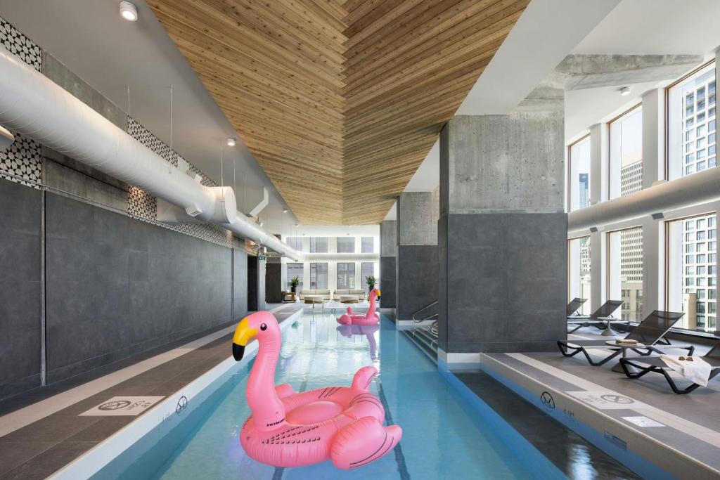 Bazén v ubytování Moxy Montreal Downtown nebo v jeho okolí