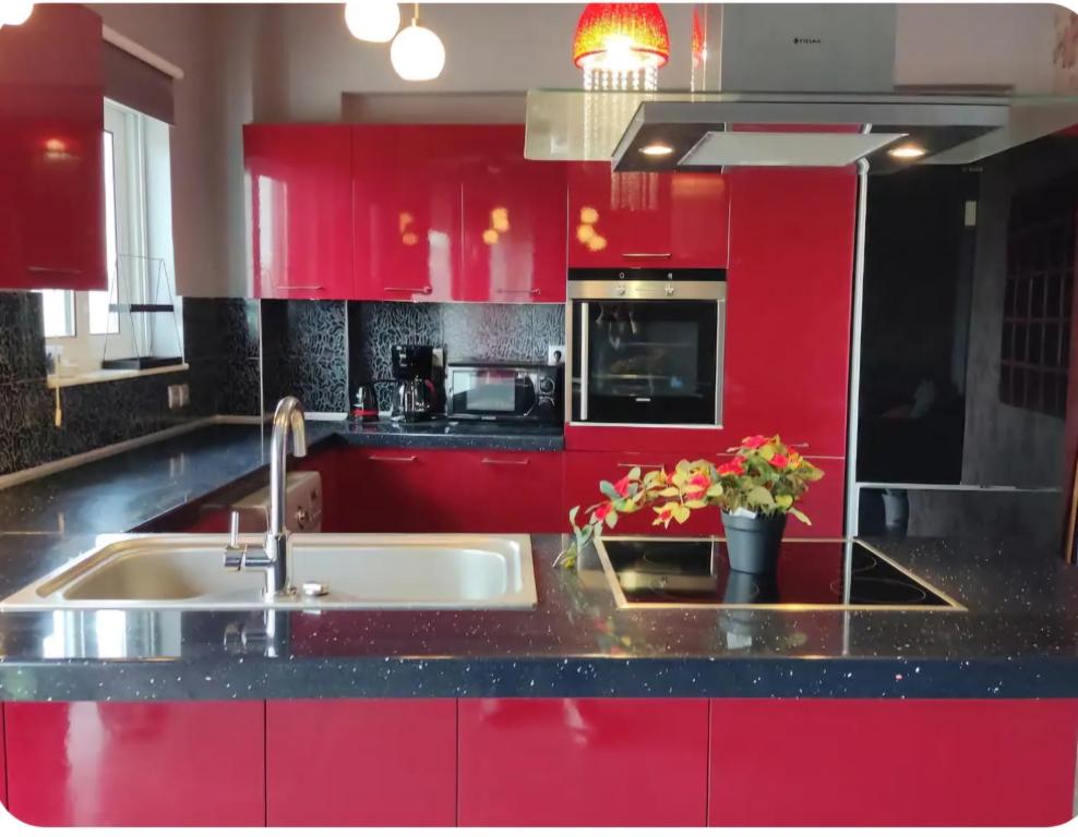 Kuchyň nebo kuchyňský kout v ubytování Rhodos City