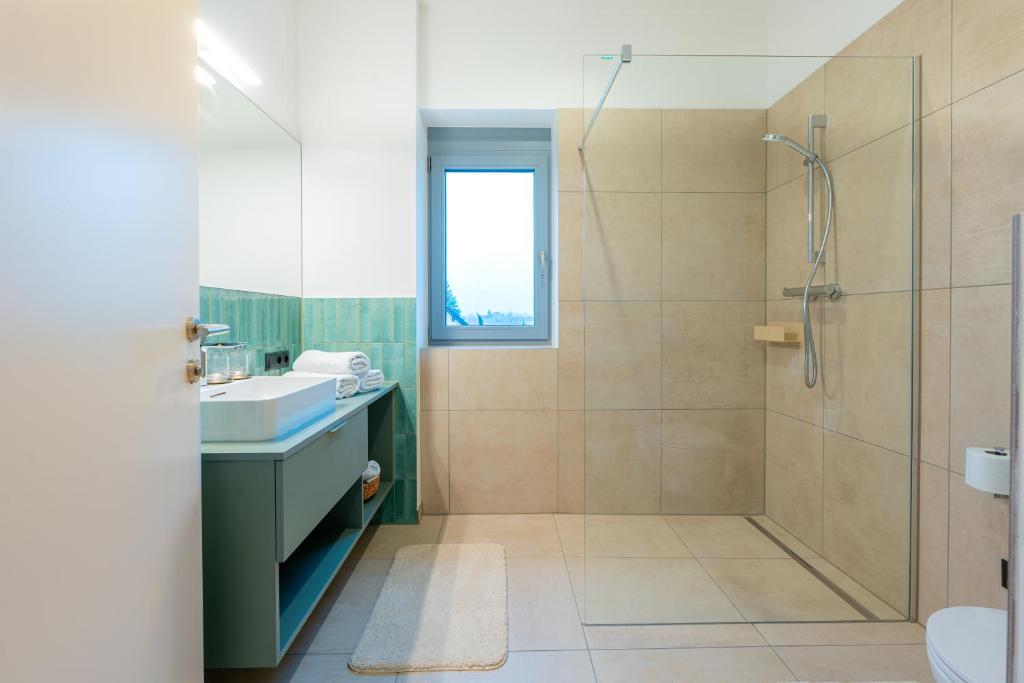 Koupelna v ubytování Apfelland Hideaways