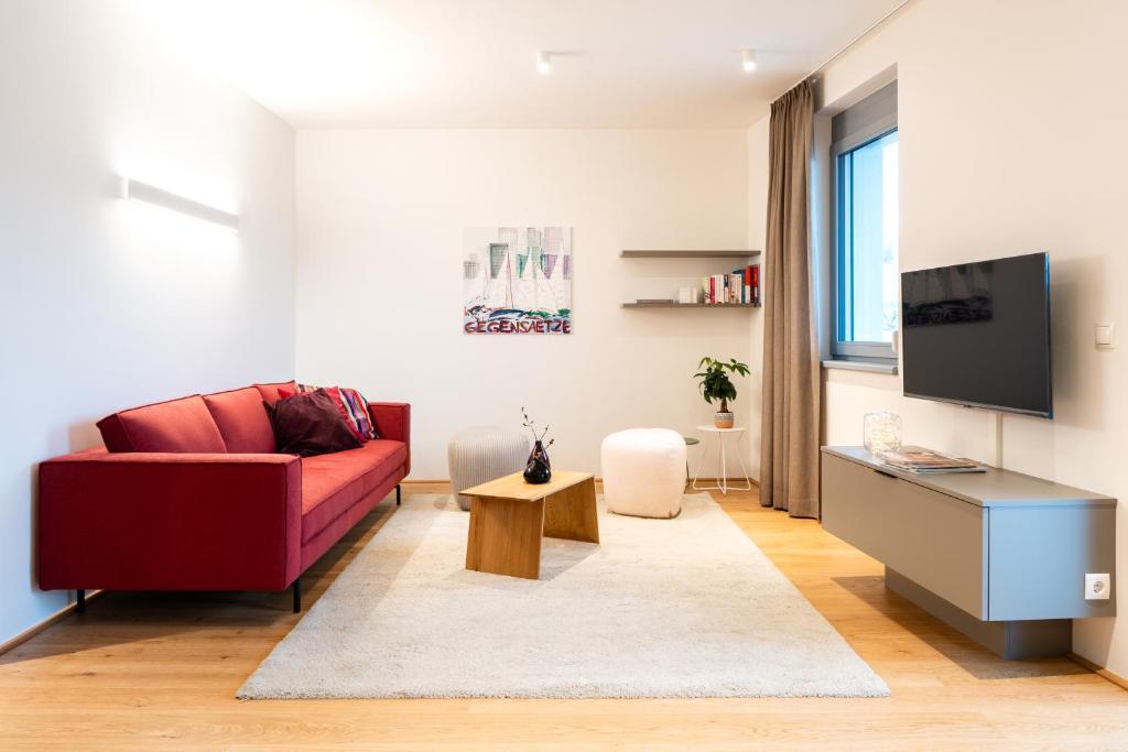 TV a/nebo společenská místnost v ubytování Apfelland Hideaways