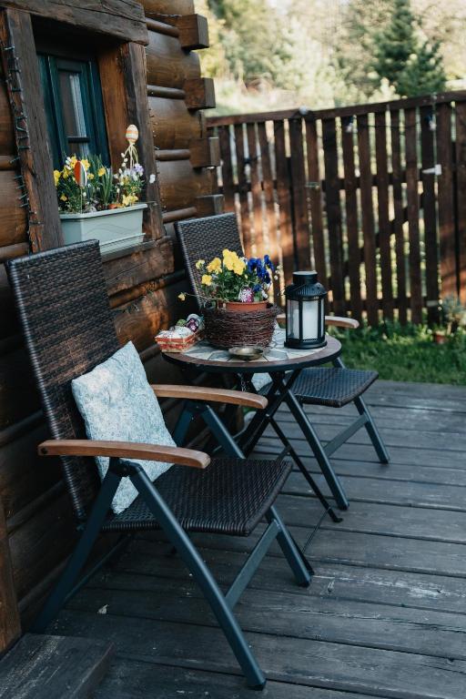 Balkón nebo terasa v ubytování Chalet Nezabudka High Tatras