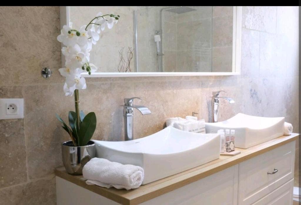 Kúpeľňa v ubytovaní villa 4 étoiles avec piscine et pool house