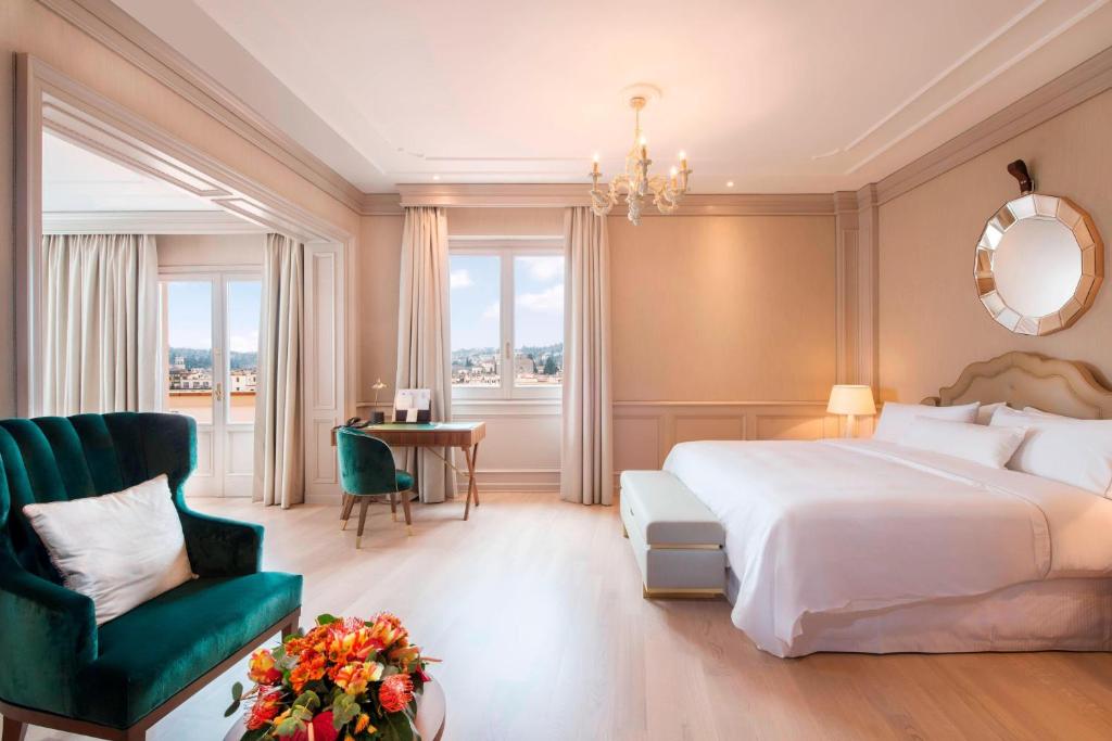 A bed or beds in a room at The Westin Excelsior, Florence