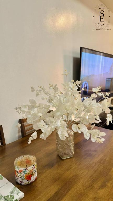 TV a/nebo společenská místnost v ubytování Suite Escapes Brenthill Baguio