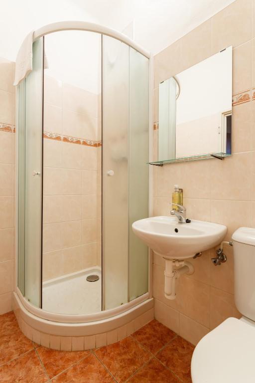 Koupelna v ubytování Hotel Veronika