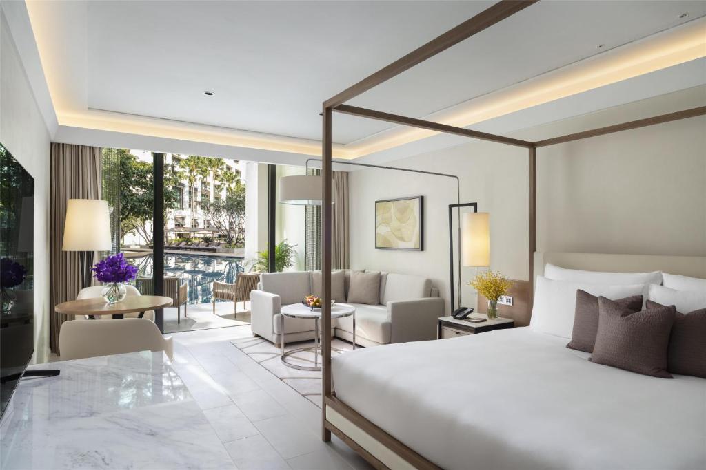 Postel nebo postele na pokoji v ubytování Siam Kempinski Hotel Bangkok