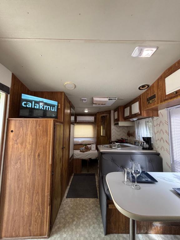 Kuchyň nebo kuchyňský kout v ubytování Momotoh Camper