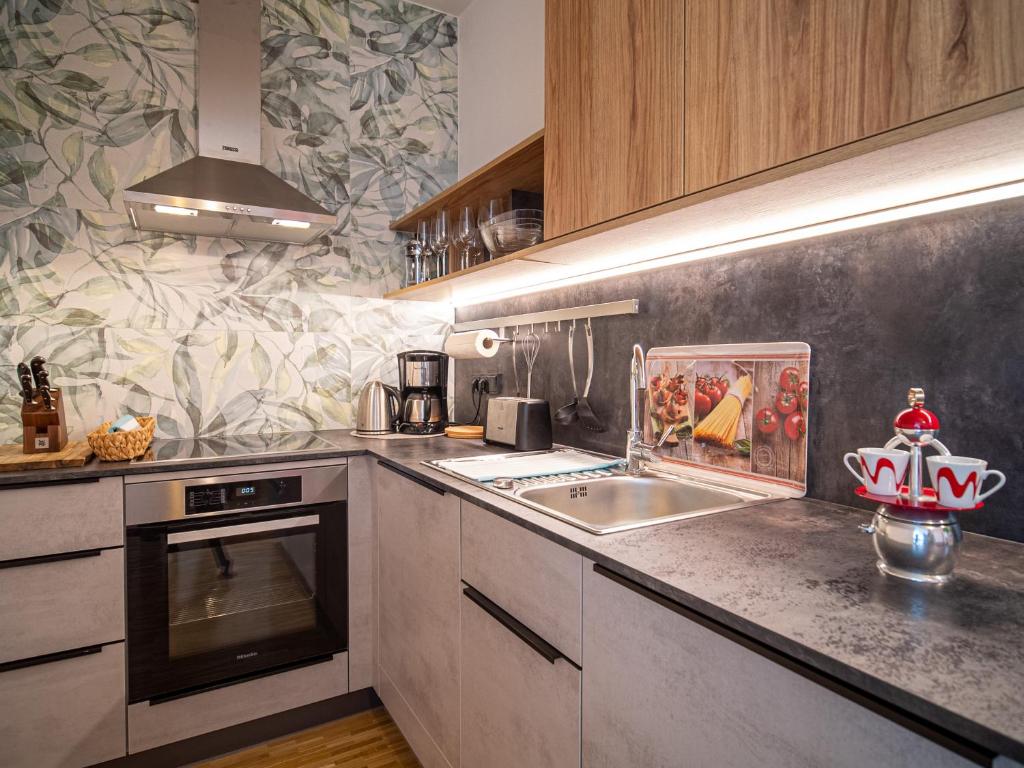 Köök või kööginurk majutusasutuses Apartments im LOIDLs GUESTHOUSE