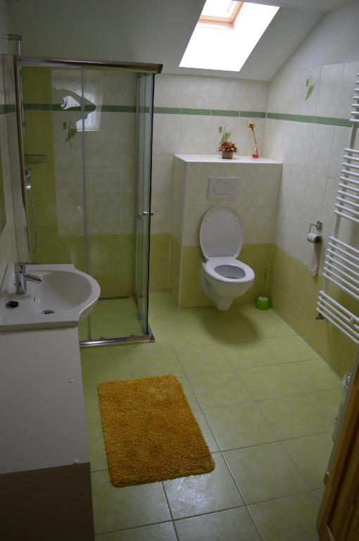 Koupelna v ubytování Guest House Haklův Mlýn