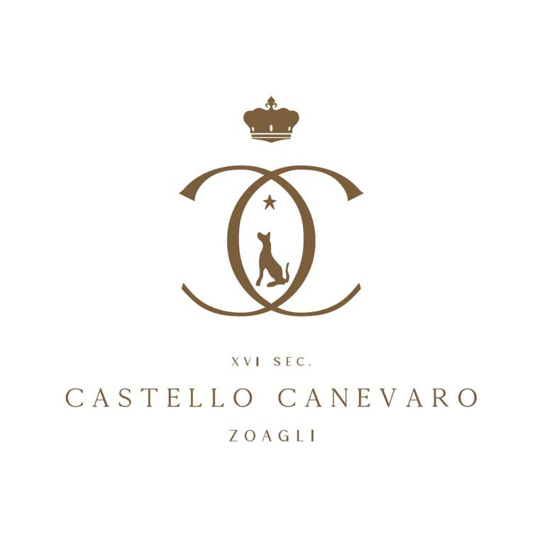 logo dla firmy kosmetycznej z psem w kole w obiekcie Castello Canevaro w mieście Zoagli