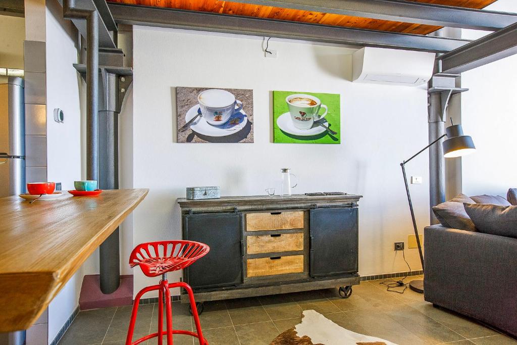 Posezení v ubytování La Filanda: Loft